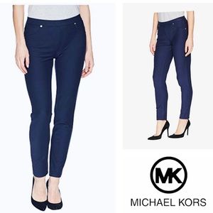 Michael Kors Basics navy blue pull-on leggings